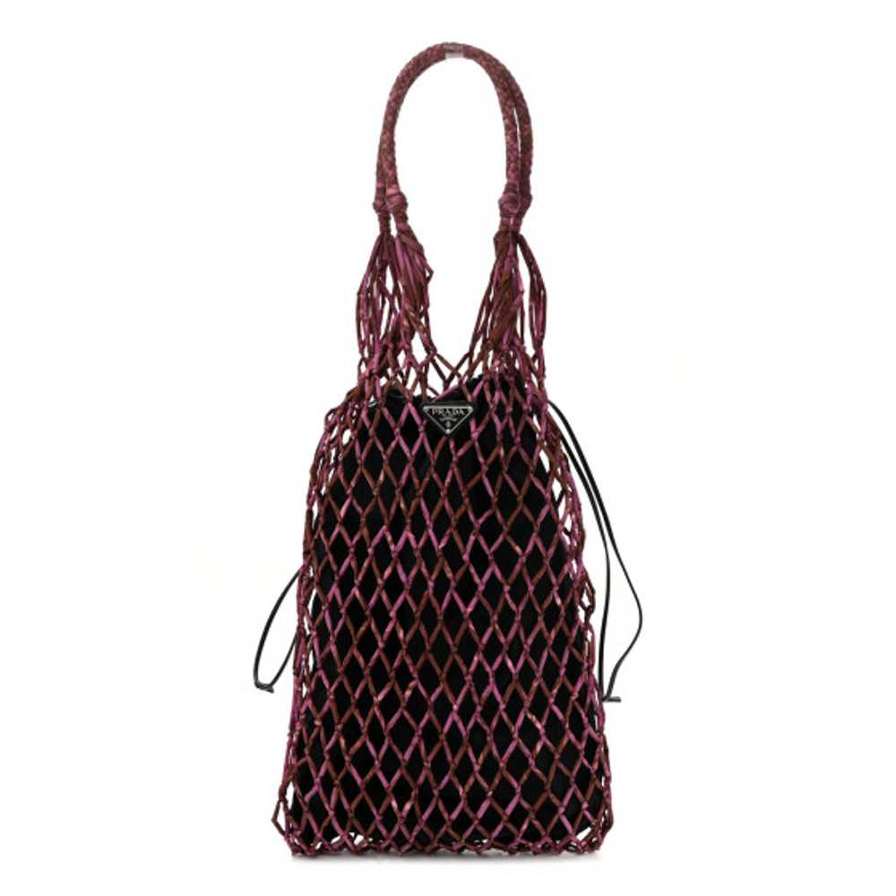 PRADA Tessuto Nylon Net Tote Black Pink - image 1