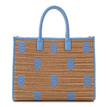 BURBERRY Raffia Calfskin Large Freya Tote Natural… - image 1