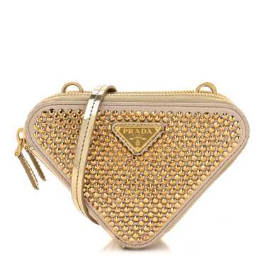 PRADA Satin Crystal Mini Triangle Crossbody Pouch… - image 1