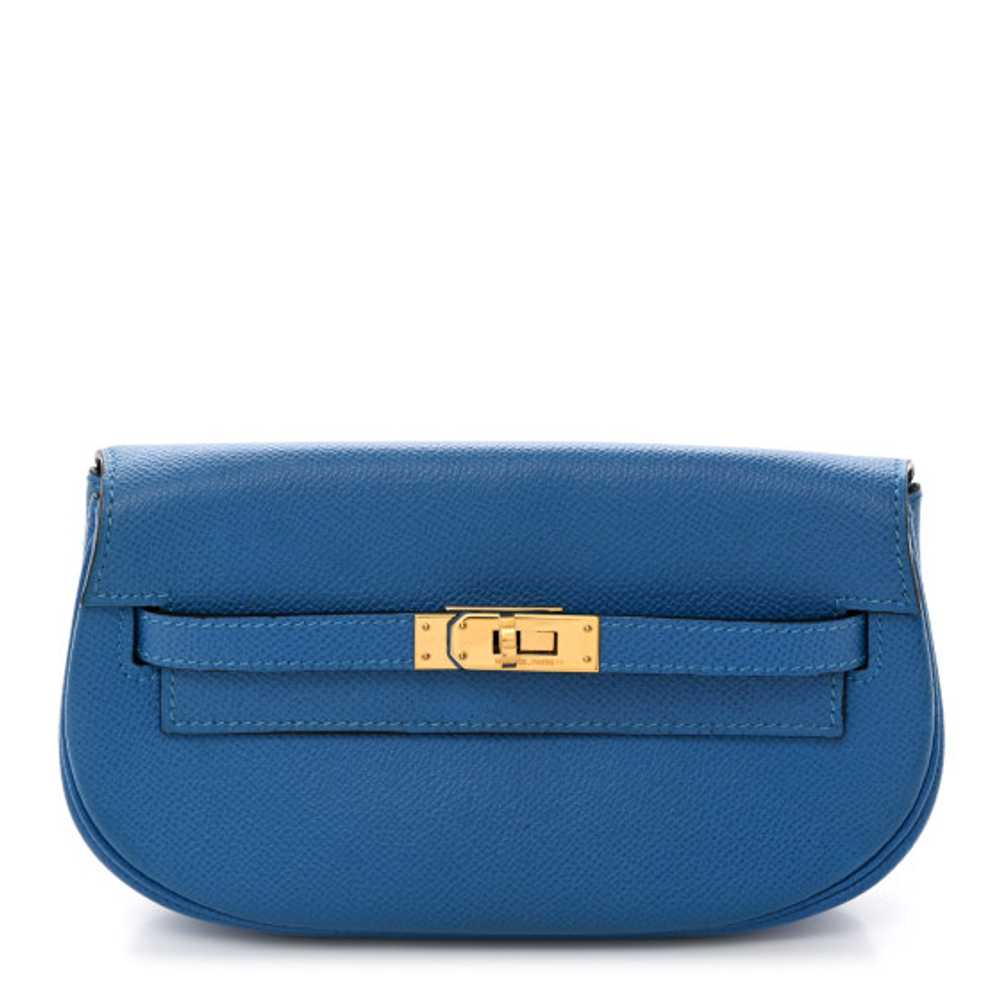 HERMES Courchevel Kelly Banana Belt Bag Bleu Fran… - image 1