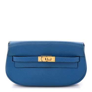 HERMES Courchevel Kelly Banana Belt Bag Bleu Fran… - image 1