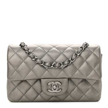 CHANEL Metallic Lambskin Quilted Mini Rectangular 