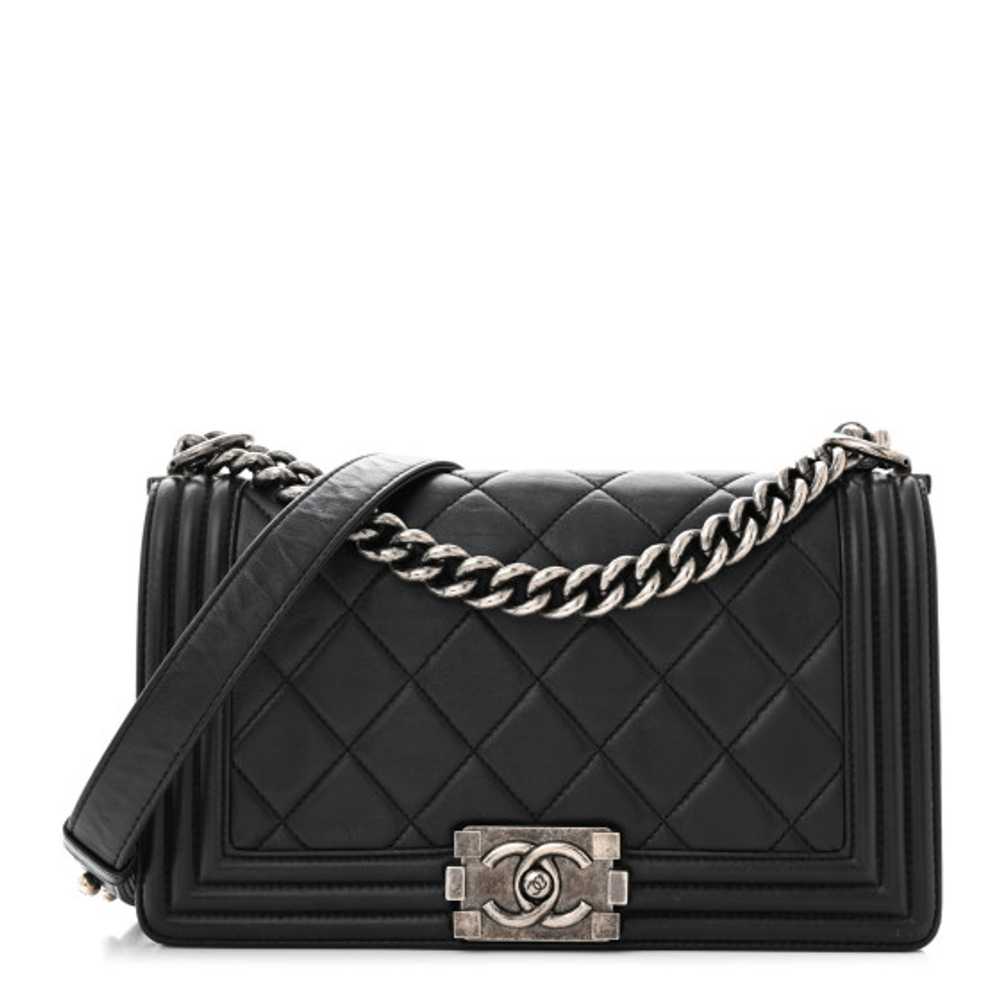 CHANEL Calfskin Quilted Medium Boy Flap Black - image 1