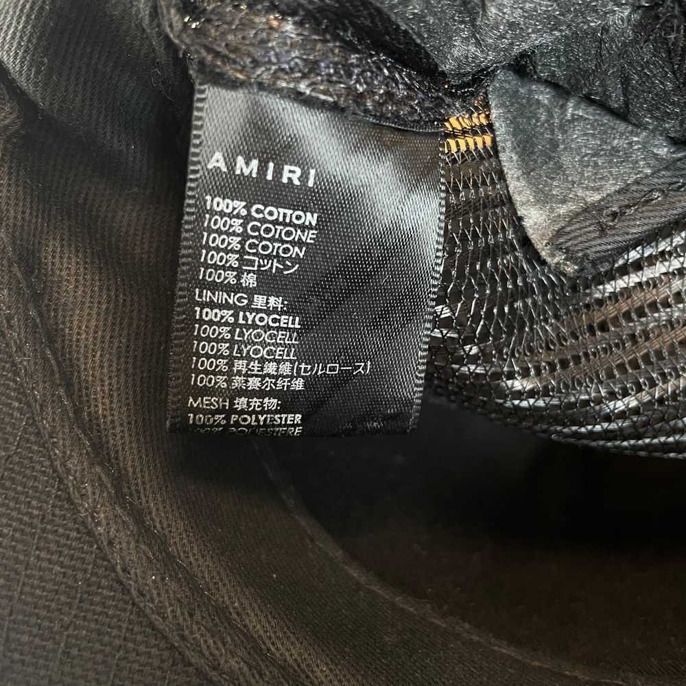 AMIRI/Trucker Cap/Denim/BLK/MA/ WHT LOGO/BLK NET - image 5