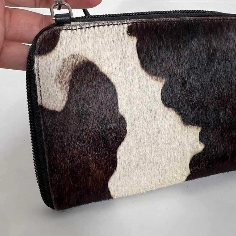 Scully Cowhide Fur Leather Clutch Purse Bag Detac… - image 3