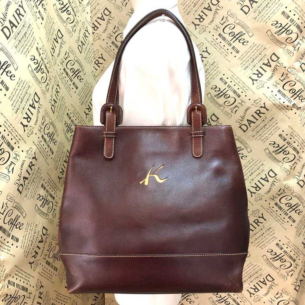 Kitamura Hand Tote Bag Leather Pouch Brown FI569 - image 1