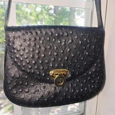 Leather Genuine Black Saddle Bag Delmar Made In I… - image 1