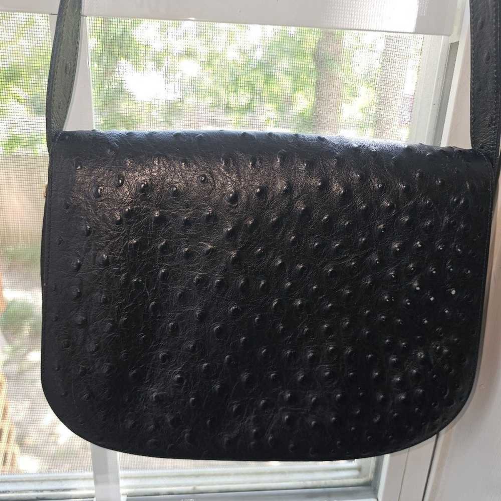 Leather Genuine Black Saddle Bag Delmar Made In I… - image 6