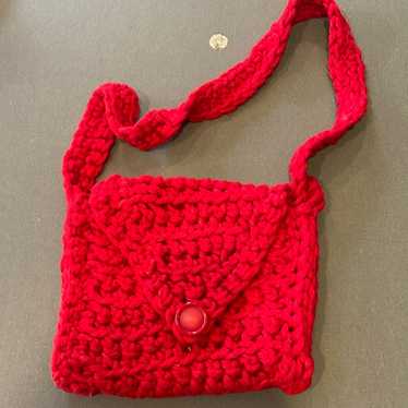 Red yarn retro looks crossbody Bag