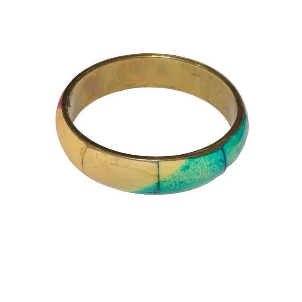 Other Vintage 70s Style Vibe Chunky Brass Bangle … - image 3