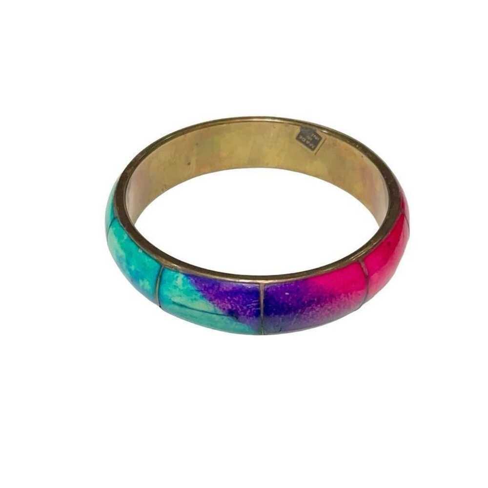 Other Vintage 70s Style Vibe Chunky Brass Bangle … - image 5