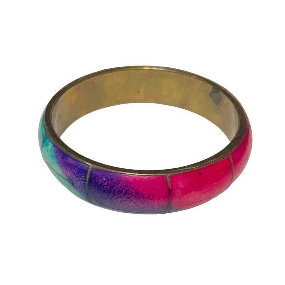 Other Vintage 70s Style Vibe Chunky Brass Bangle … - image 6