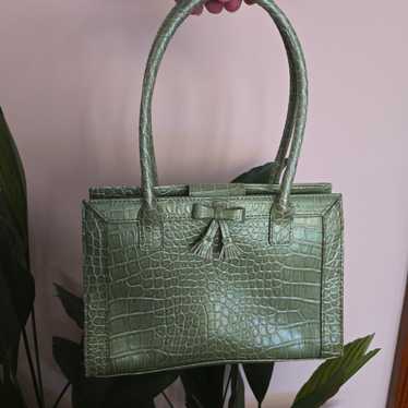 Liz clairborne green leather bag - image 1