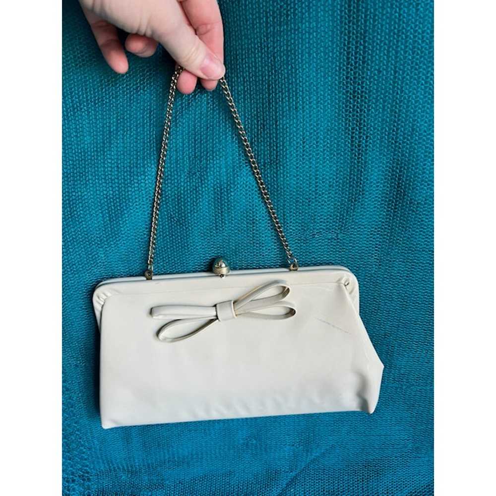 purse clutch handbage vinyl taupe - image 6