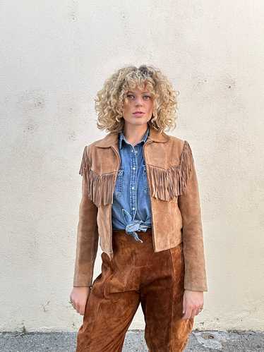 Vintage Berman's Brown Suede Jacket with Fringe