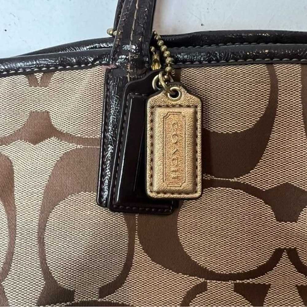 Coach Fold Over Signature Stripe Tote Shoulder Bag - image 6