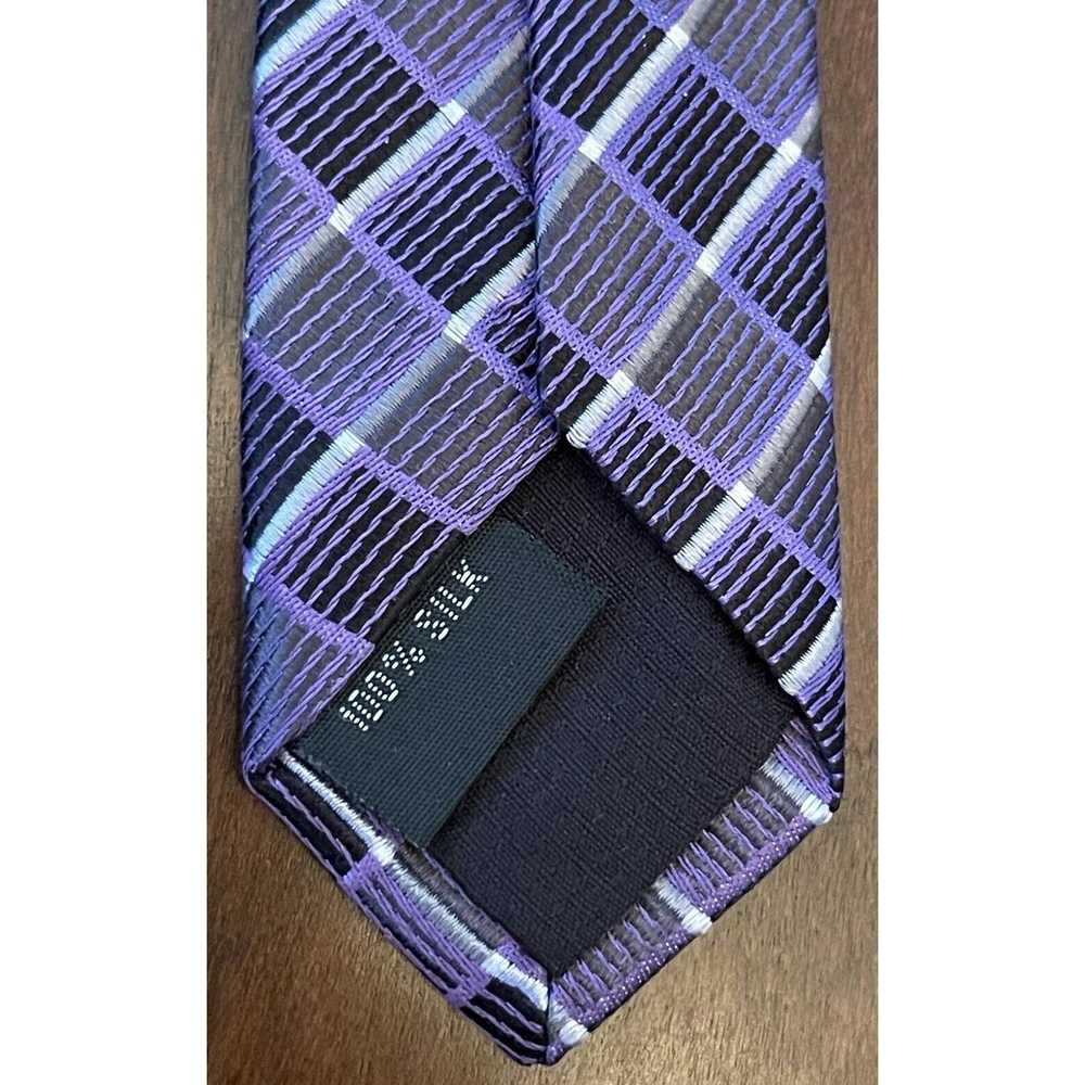 Pronto Uomo Pronto Uomo Purple 100% Silk Men’s Ne… - image 7