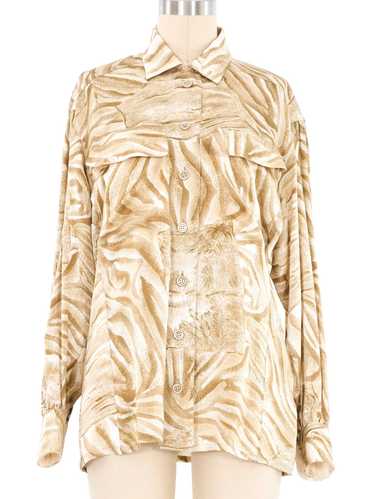 Escada Animal Print Silk Blouse