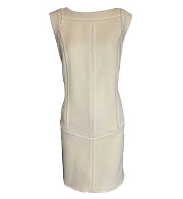 Fendi Eggshell Structured Reverse-Seam Shift Dress