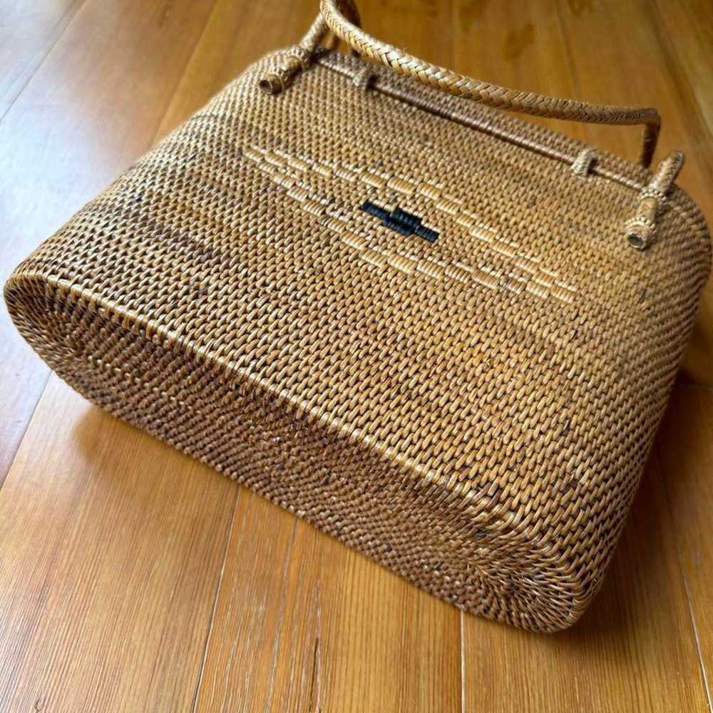 Rattan Basket Bag Medium Size Brown - image 3