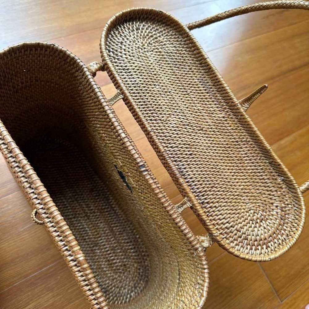 Rattan Basket Bag Medium Size Brown - image 5