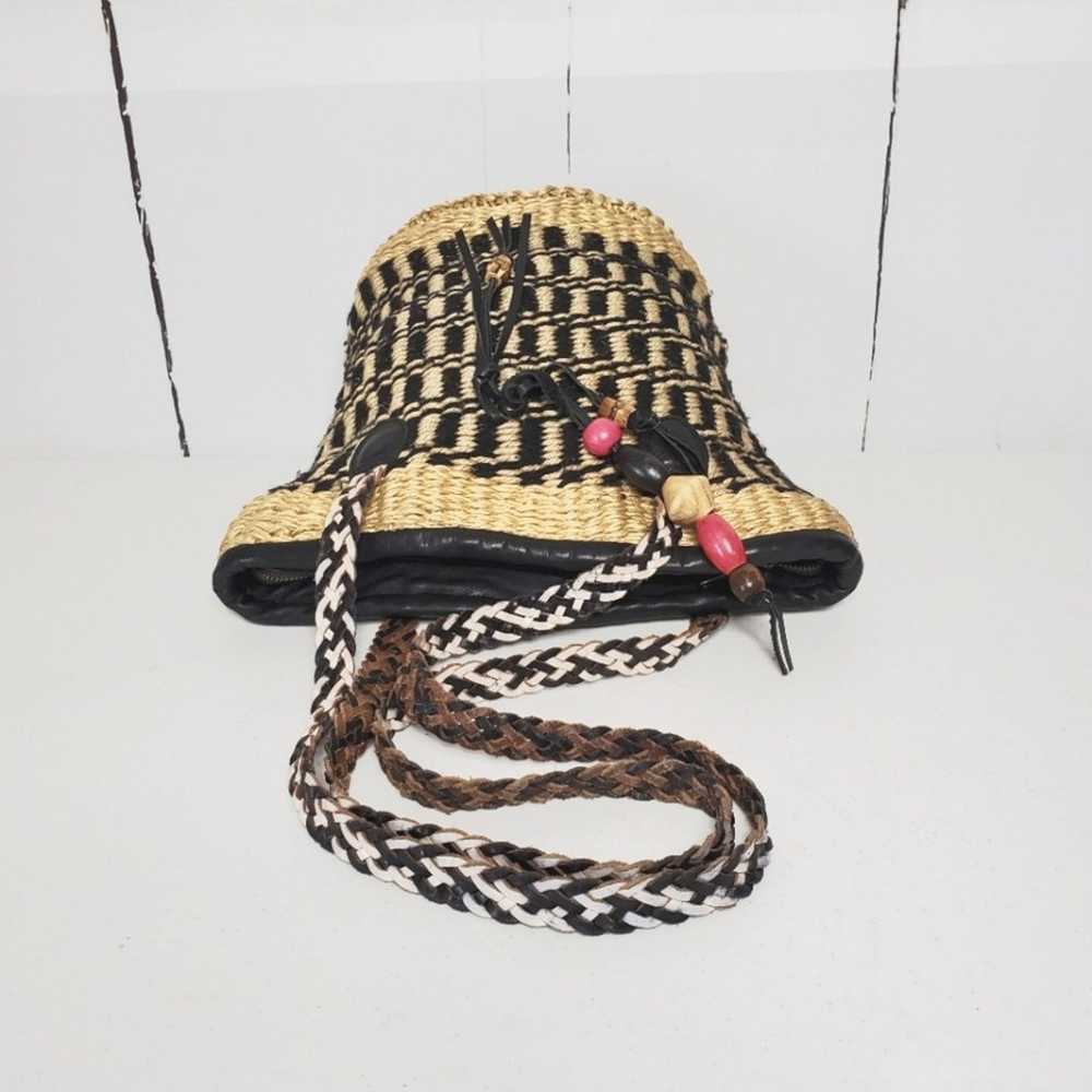 Patricia Nash Maya Straw Woven Bucket Shoulder Bag - image 5