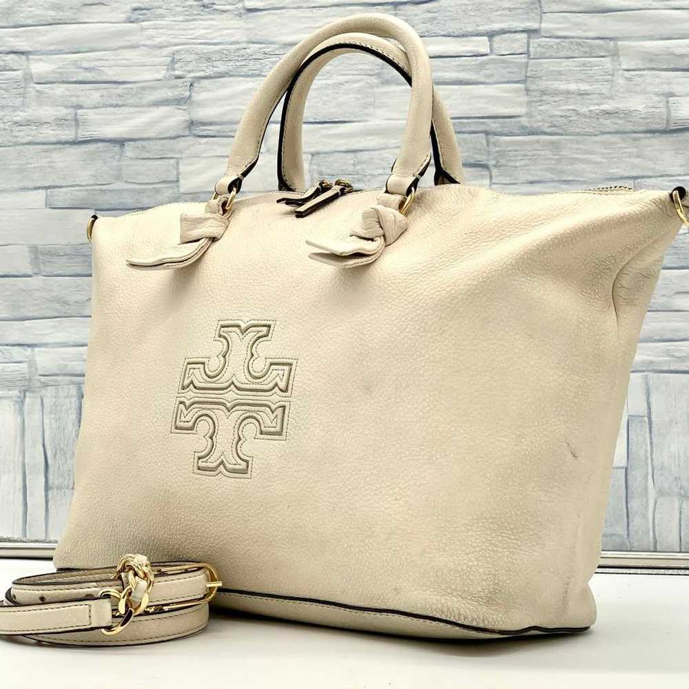 Tory Burch Handbag Pebble Leather 2-Way Shoulder … - image 1