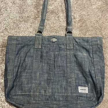 PORTER 70th Anniversary Reversible Tote Bag Denim