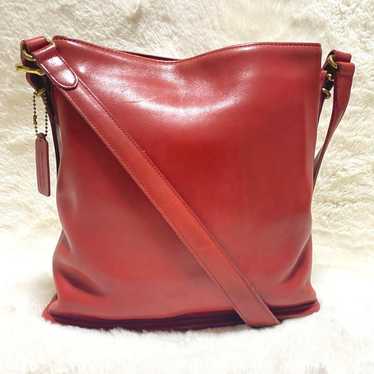 OLD COACH Old Coach Tote Bag Red One-Shoulder Squa