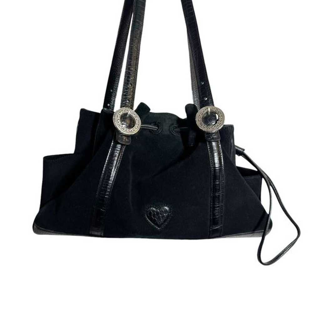 BRIGHTON Vintage Drawstring Cinclaire Black Suede… - image 5