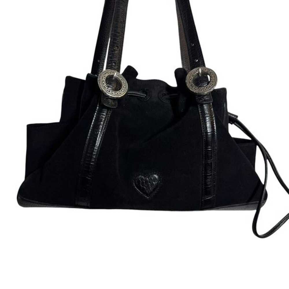 BRIGHTON Vintage Drawstring Cinclaire Black Suede… - image 7