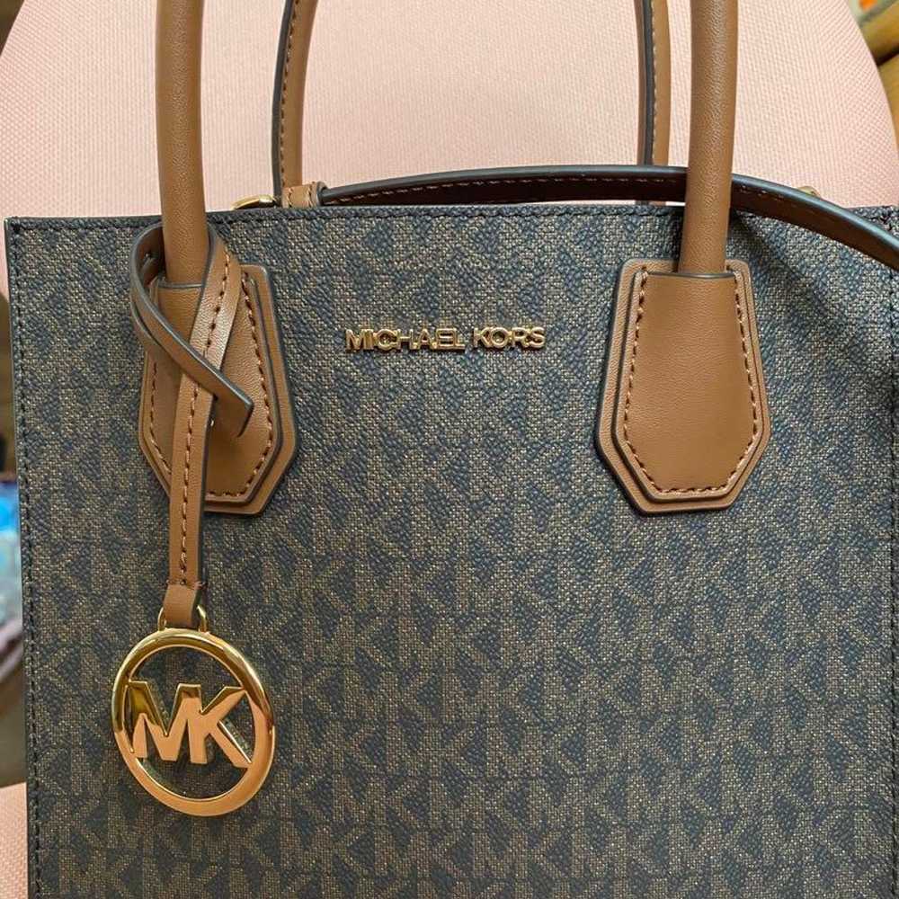 MICHAEL KORS canvas and leather shoulder bag - image 1