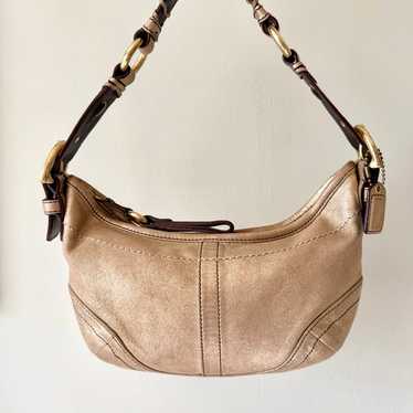 Vintage Y2K Coach Gold Metallic Soho Bag - image 1