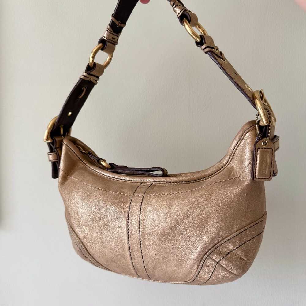 Vintage Y2K Coach Gold Metallic Soho Bag - image 2