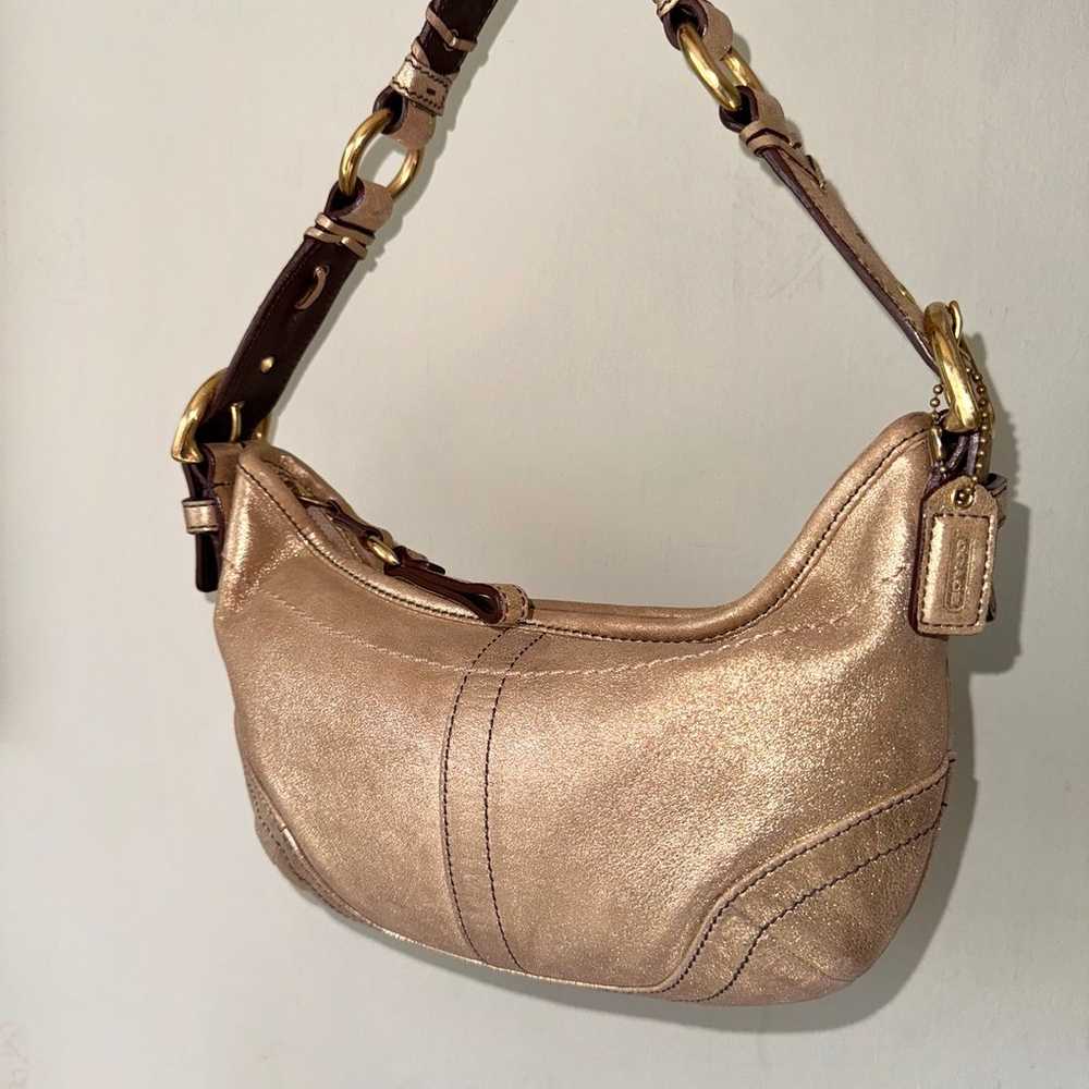 Vintage Y2K Coach Gold Metallic Soho Bag - image 4