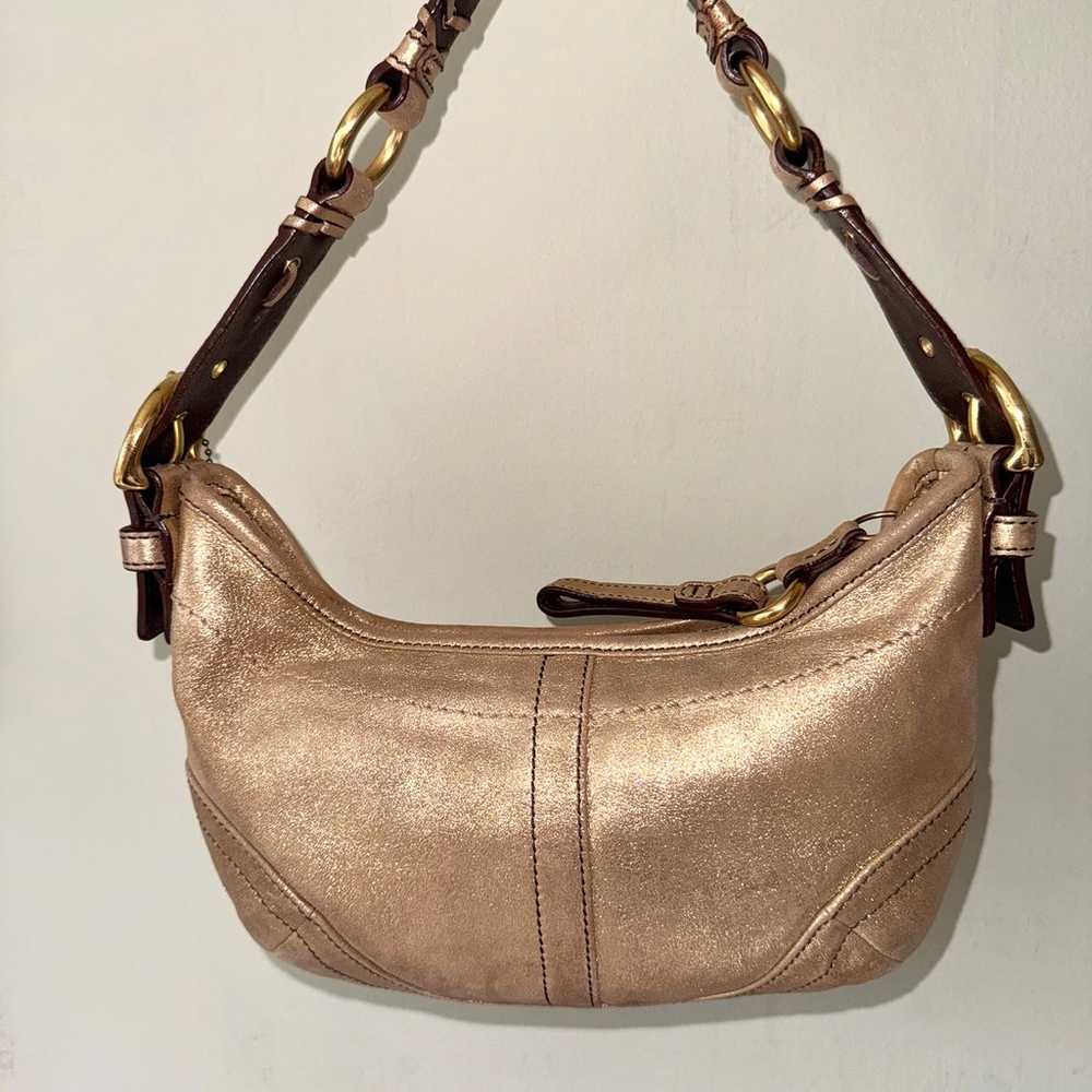 Vintage Y2K Coach Gold Metallic Soho Bag - image 5