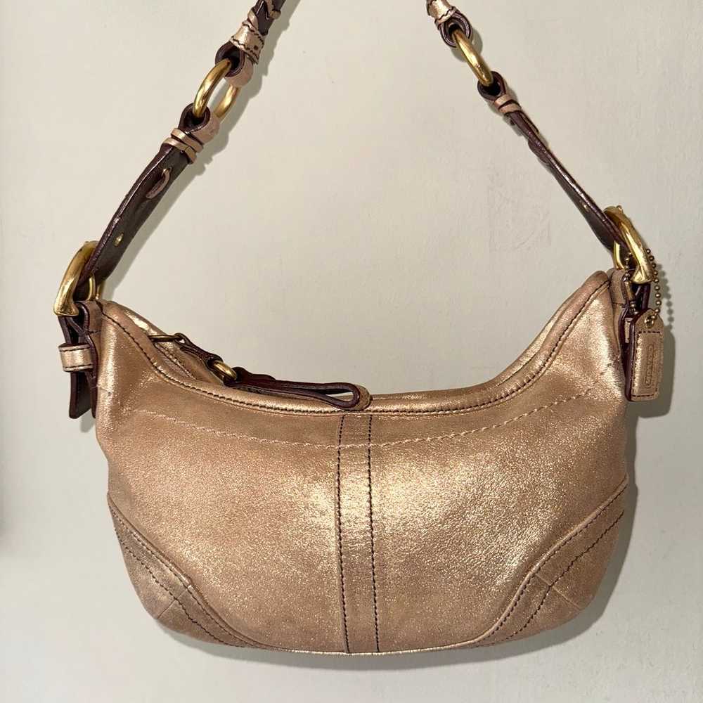 Vintage Y2K Coach Gold Metallic Soho Bag - image 6