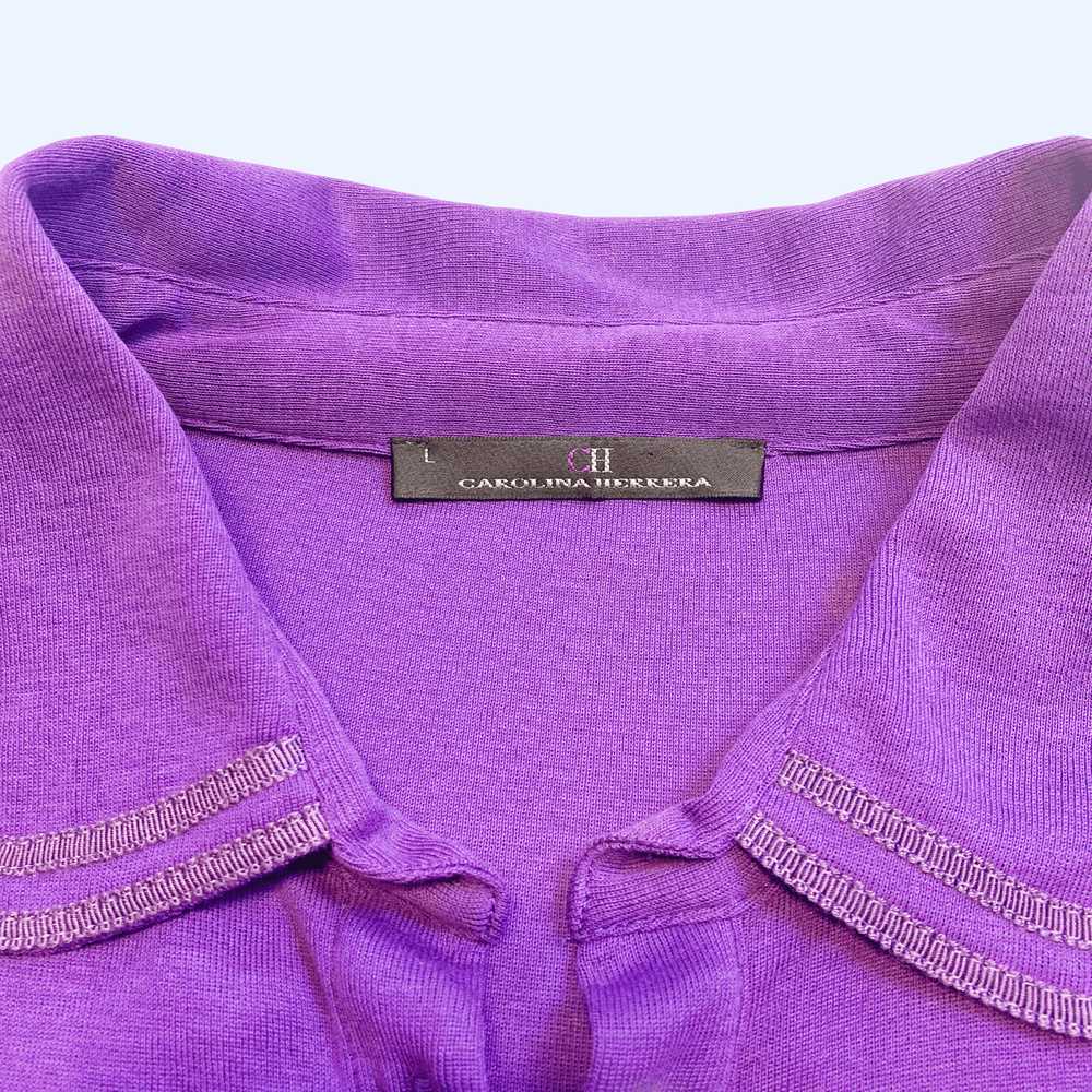 Carolina Herrera Eggplant Purple Polo Tee - image 2