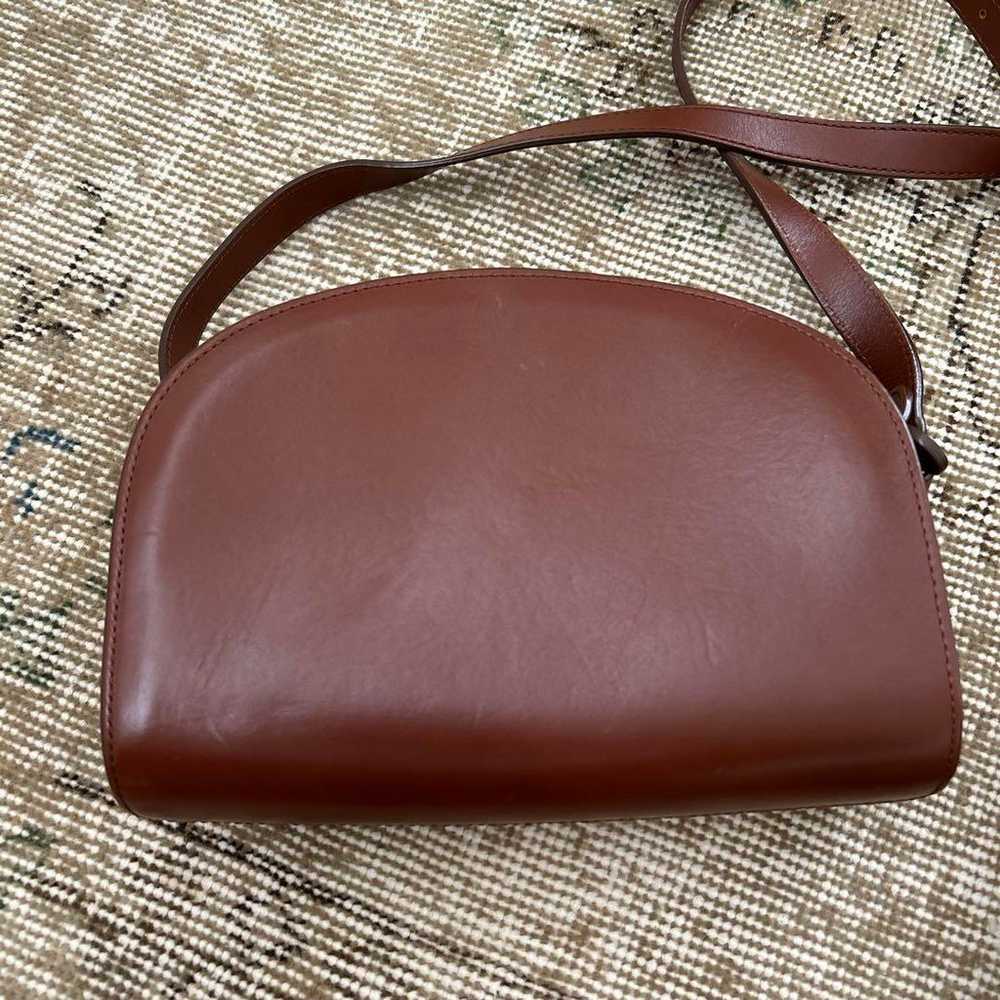 A.P.C. Brown Leather Shoulder Bag Crescent Shaped - image 3