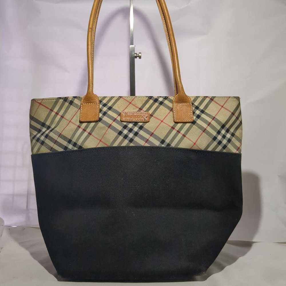 Burberry Blue Label tote bag Nova check nylon cow… - image 11