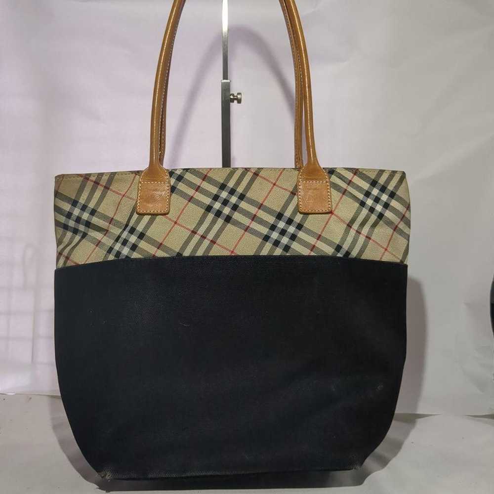 Burberry Blue Label tote bag Nova check nylon cow… - image 12