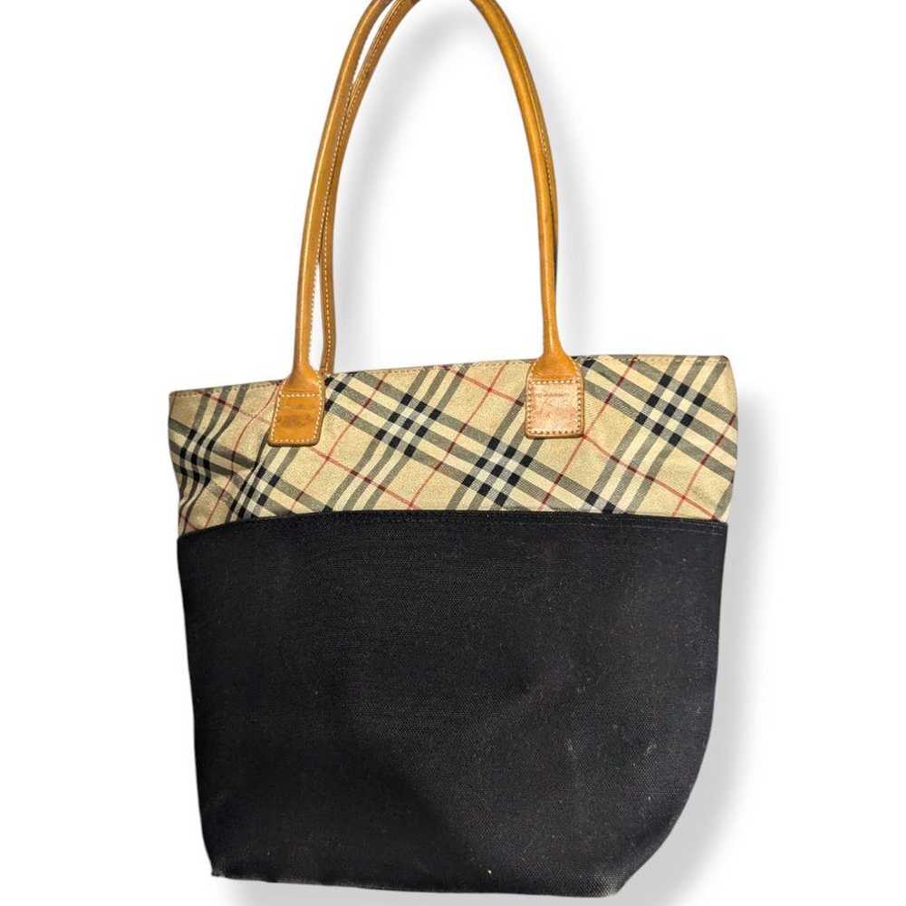 Burberry Blue Label tote bag Nova check nylon cow… - image 2