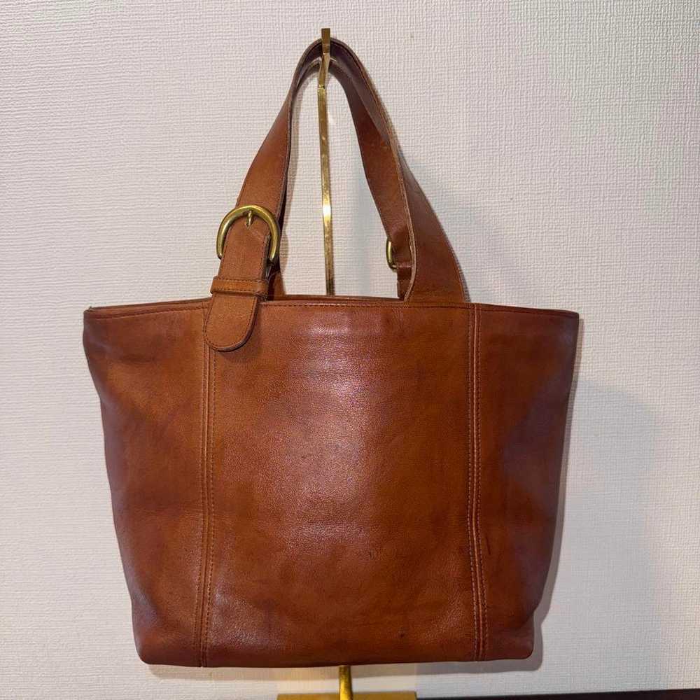 Old Coach Tote Bag Brown Leather D4C-4133 - image 4