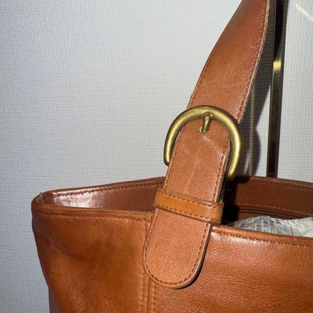 Old Coach Tote Bag Brown Leather D4C-4133 - image 5