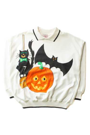 Vintage Big Graphic Applique Halloween Sweatshirt 