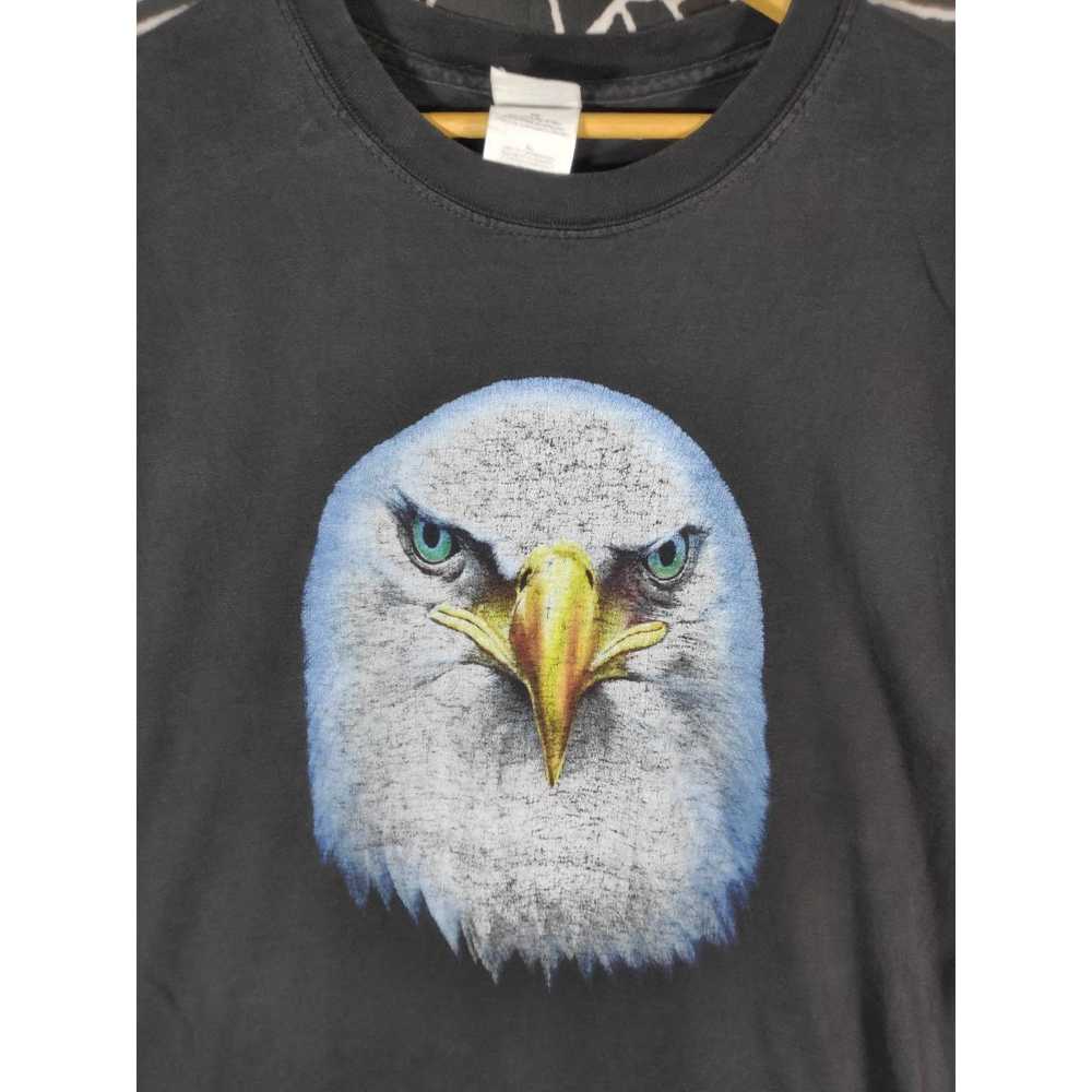 Gildan Vtg 00s Americana Eagle Head Overprint Gra… - image 3