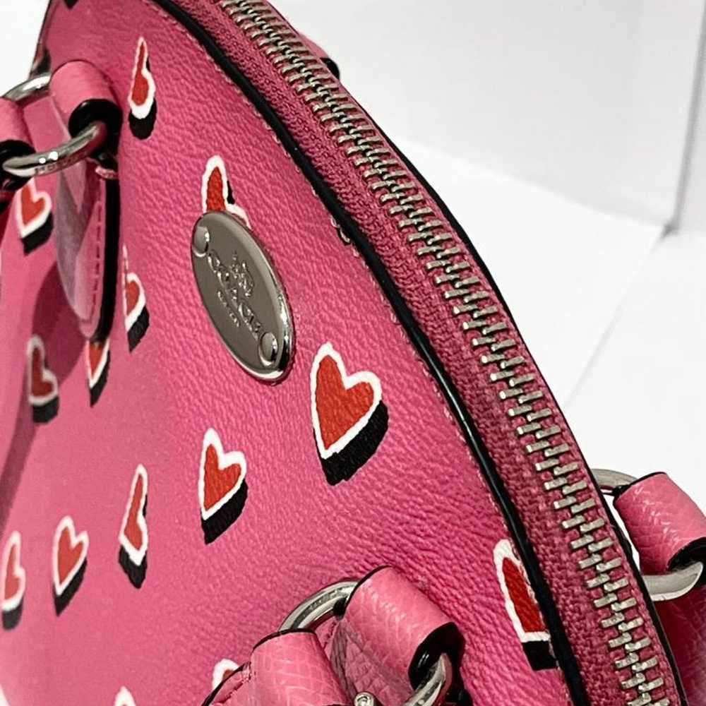 COACH Valentine Heart Handbag Shoulder Bag Pink - image 11