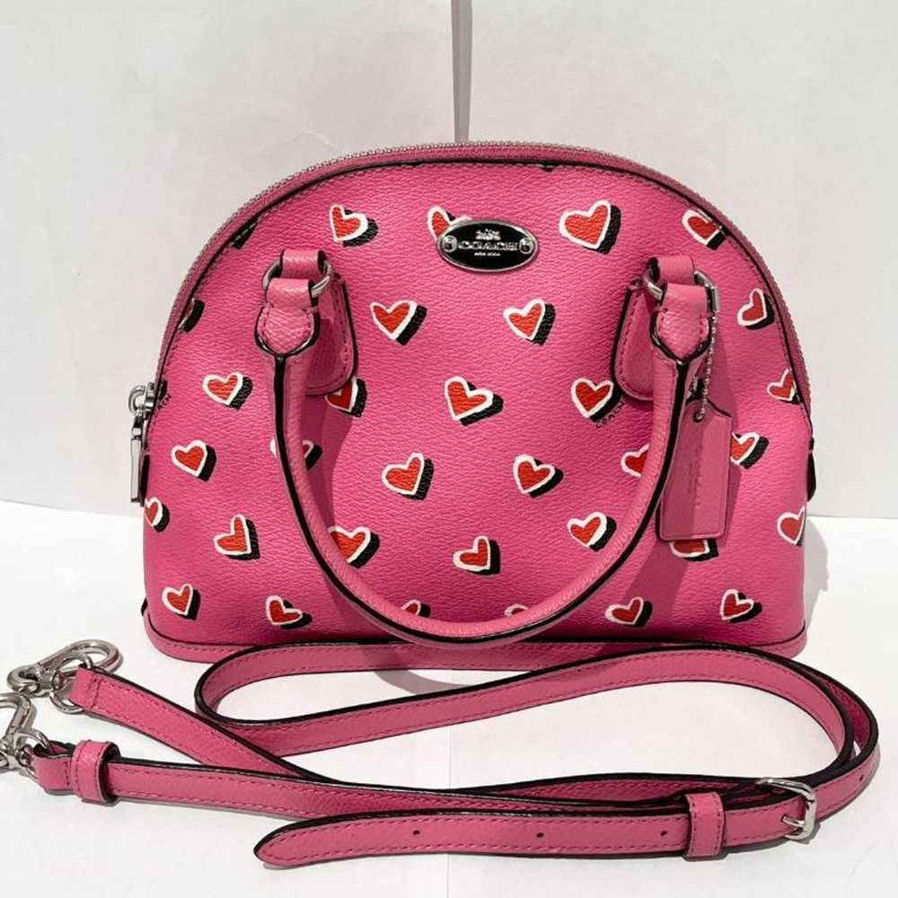 COACH Valentine Heart Handbag Shoulder Bag Pink - image 1