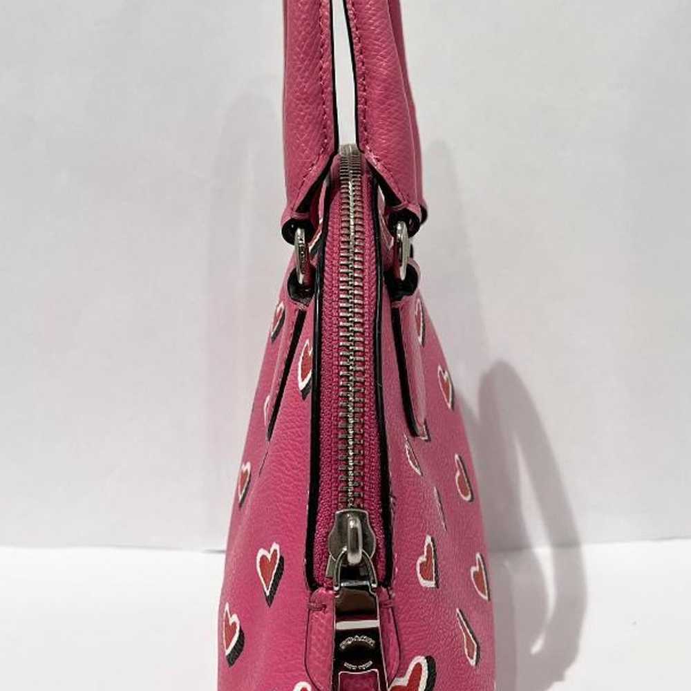 COACH Valentine Heart Handbag Shoulder Bag Pink - image 4