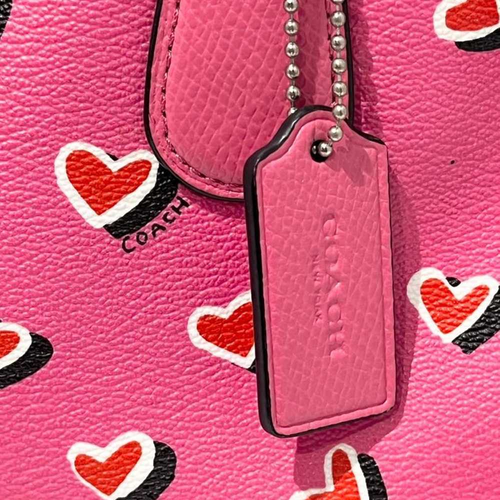 COACH Valentine Heart Handbag Shoulder Bag Pink - image 8